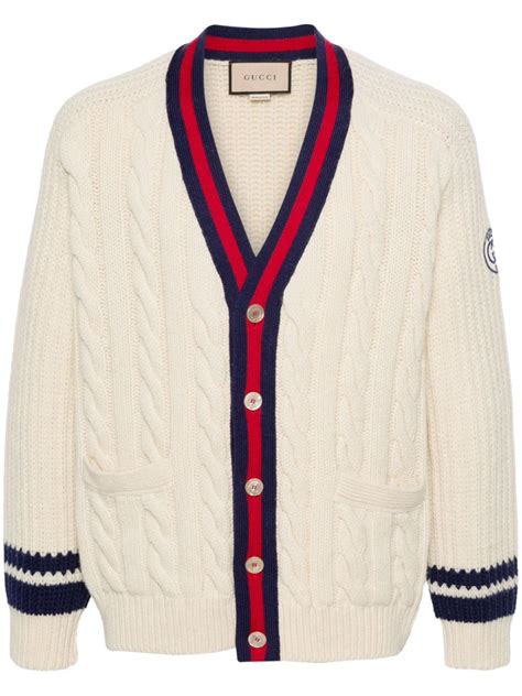 gucci web trim cardigan